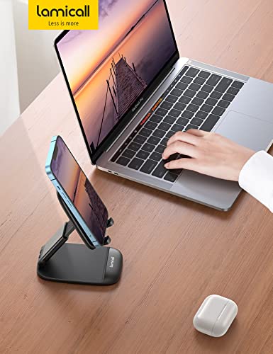 Minimalist Lamicall Cell Phone Stand for Desk - [Height Adjustable] Foldable Essentials