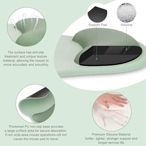 Smart Home MOSISO Wrist Rest Support for Mouse Pad&Keyboard Set, Circle Curved Kit