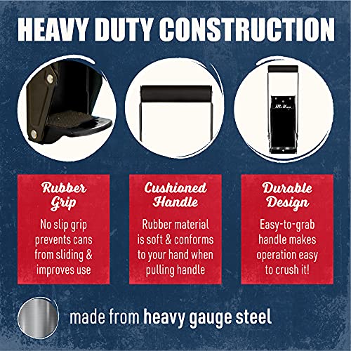 Minimalist Mckay 16oz Metal Can Crusher, Heavy-Duty Wall-Mounted Smasher for Aluminum