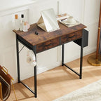 Eco-Friendly DUMOS 32" Home Office Computer Desk with Drawers, Small Gaming Essentials