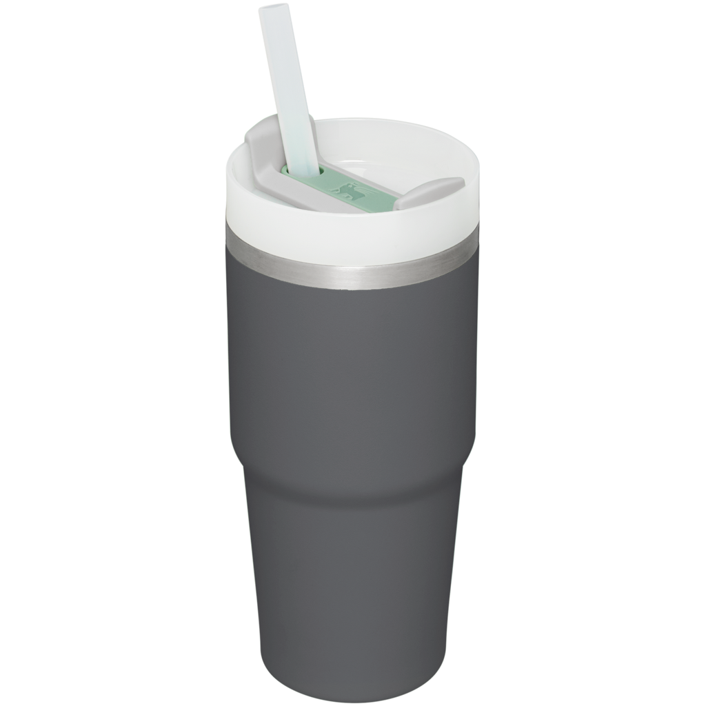 Splash-Resistant FlowState The Quencher H2.0 Flowstate Tumbler  | Stanley Create D329E - Double-Wall Vacuum Insulated Travel Tumbler with Straw Detail