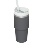 Splash-Resistant FlowState The Quencher H2.0 Flowstate Tumbler  | Stanley Create D329E - Double-Wall Vacuum Insulated Travel Tumbler with Straw Detail