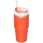 Splash-Resistant FlowState The Quencher H2.0 Flowstate Tumbler  | Stanley Create D329E - Double-Wall Vacuum Insulated Travel Tumbler with Straw Detail