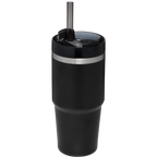 Splash-Resistant FlowState The Quencher H2.0 Flowstate Tumbler  | Stanley Create D329E - Double-Wall Vacuum Insulated Travel Tumbler with Straw Detail