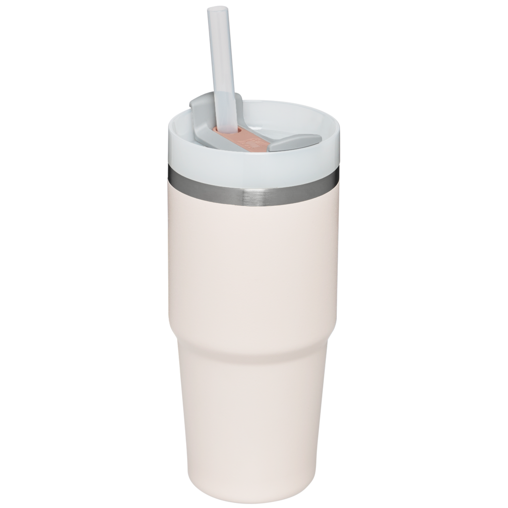 Splash-Resistant FlowState The Quencher H2.0 Flowstate Tumbler  | Stanley Create D329E - Double-Wall Vacuum Insulated Travel Tumbler with Straw Detail