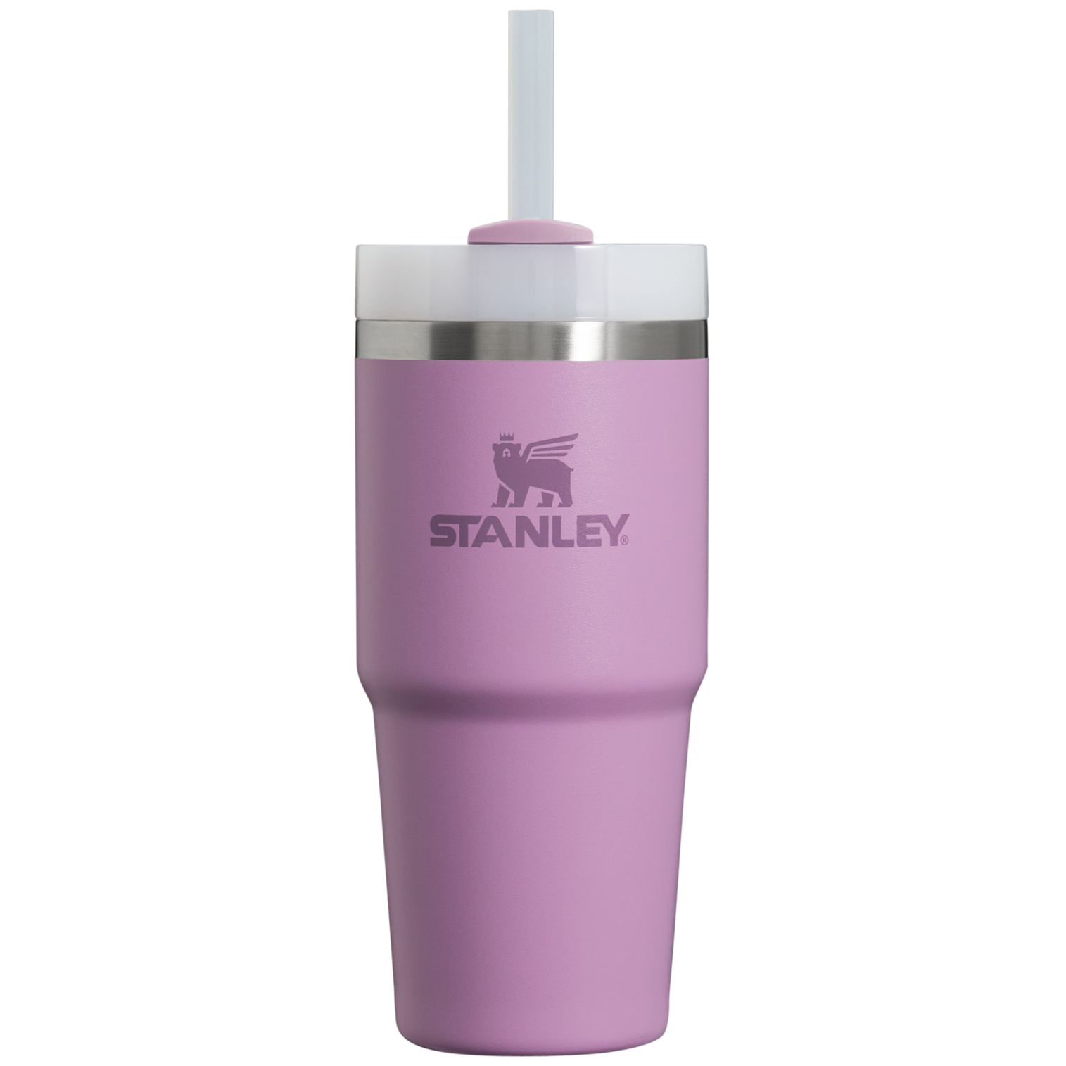 Splash-Resistant FlowState The Quencher H2.0 Flowstate Tumbler  | Stanley Create D329E - Double-Wall Vacuum Insulated Travel Tumbler with Straw - Lilac