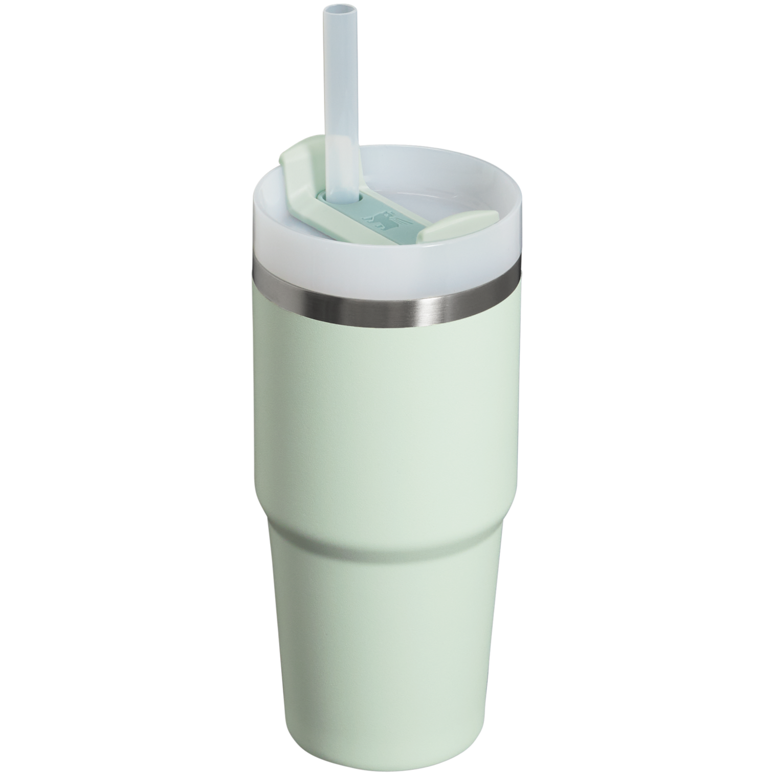 Splash-Resistant FlowState The Quencher H2.0 Flowstate Tumbler  | Stanley Create D329E - Double-Wall Vacuum Insulated Travel Tumbler with Straw Detail