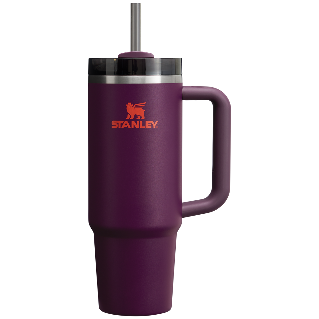 Insulated Travel The Quencher H2.0 Flowstate Tumbler | Stanley Create D331C - 40oz Large Capacity Car-Cup Friendly Quencher - Plum
