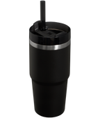 Splash-Resistant FlowState The Quencher H2.0 Flowstate Tumbler  | Stanley Create D329E - Double-Wall Vacuum Insulated Travel Tumbler with Straw Detail