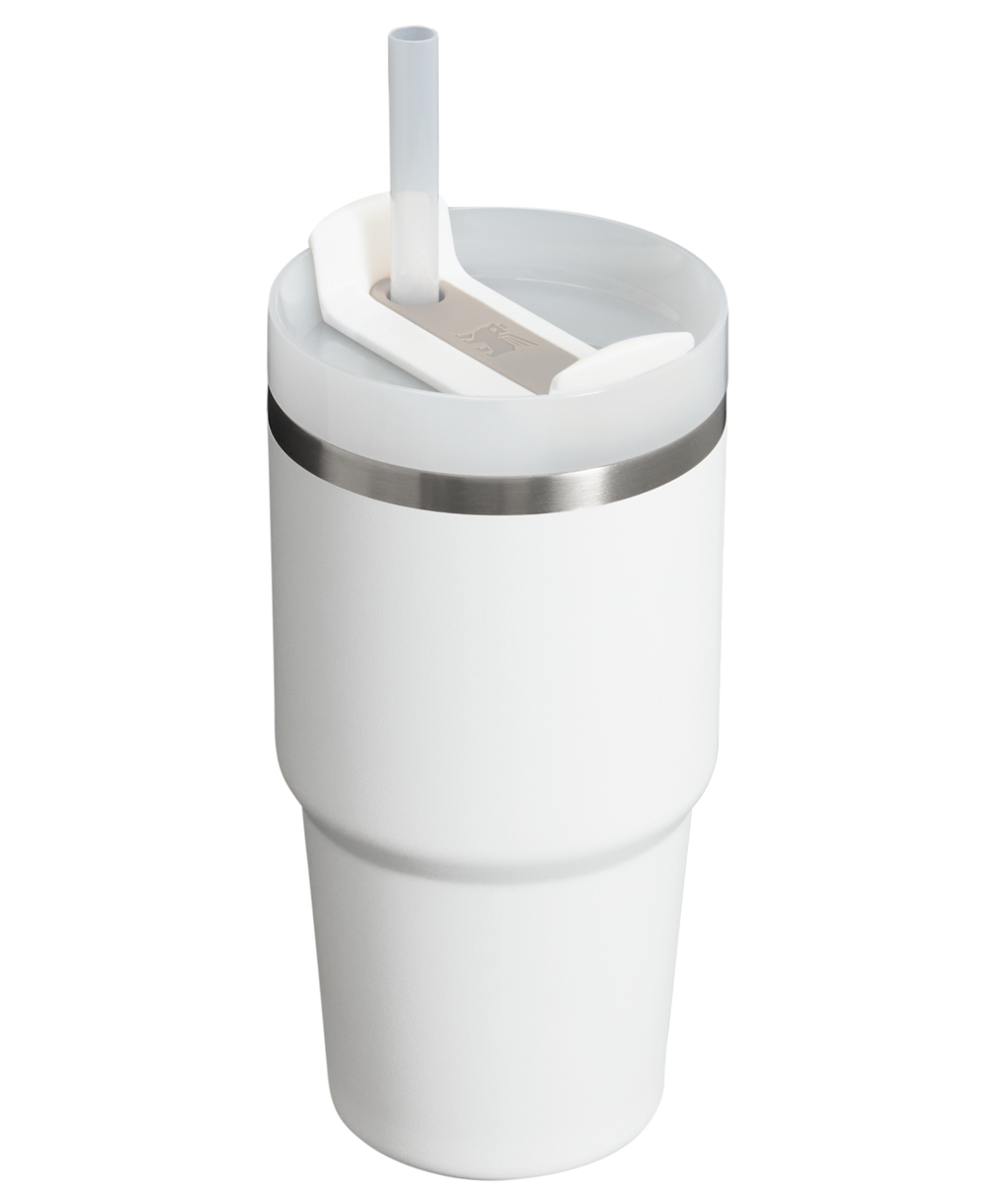 Splash-Resistant FlowState The Quencher H2.0 Flowstate Tumbler  | Stanley Create D329E - Double-Wall Vacuum Insulated Travel Tumbler with Straw Detail