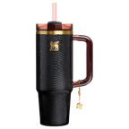 Double-Wall Vacuum The Quencher Luxe H2.0 Flowstate Tumbler D171F - Premium Stainless Steel Straw Cup for All-Day Hydration - Black Snakeskin