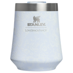 Vacuum Insulated Wine Stanley 1913 x LoveShackFancy Holiday Reserve Wine Tumbler D367F - Premium Insulated Egg-Shaped Wine Glass for Outdoors - Baby Bow Pink Peppermint
