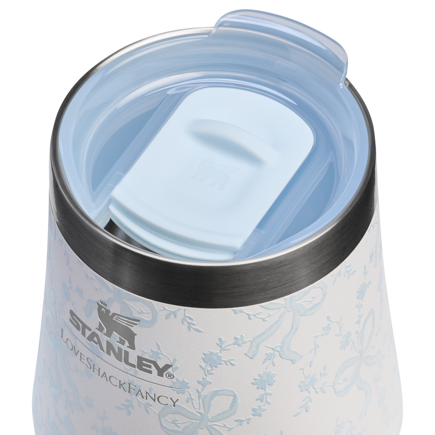 Vacuum Insulated Wine Stanley 1913 x LoveShackFancy Holiday The Reserve Wine Tumbler Set | 2-pack D205C - Shatterproof Flavor-Preserving Cocktail Tumbler with Lid Detail