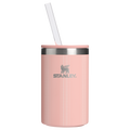 Portable Mini The Everyday Can Cooler Cup D353P - Leak-Proof Insulated Mini Cooler Bag for Lunch - Peach Rose Picnic Stripe