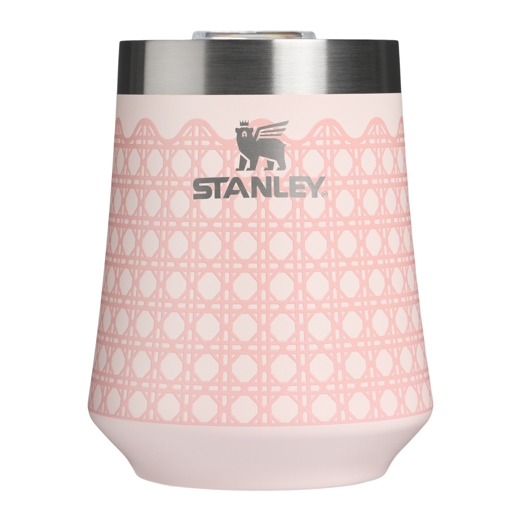 Flavor-Preserving The Reserve Wine Tumbler D352C - Elegant Stemless Vacuum Insulated Wine Tumbler - Rose Quartz Rattan