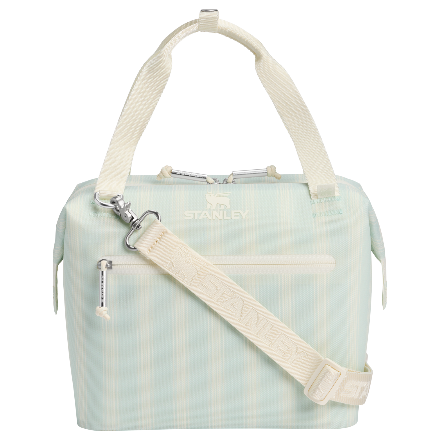 Portable Mini The All Day Julienne Mini Cooler D349V - Julienne Series Portable Picnic Chiller Tote - Mist Picnic Stripe