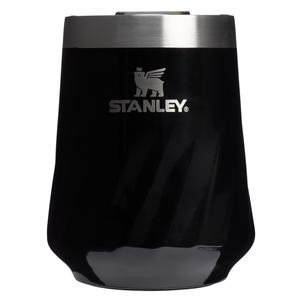 Vacuum Insulated Wine The Textured Reserve Wine Tumbler D141Z - Elegant Stemless Vacuum Insulated Wine Tumbler - Black Gloss