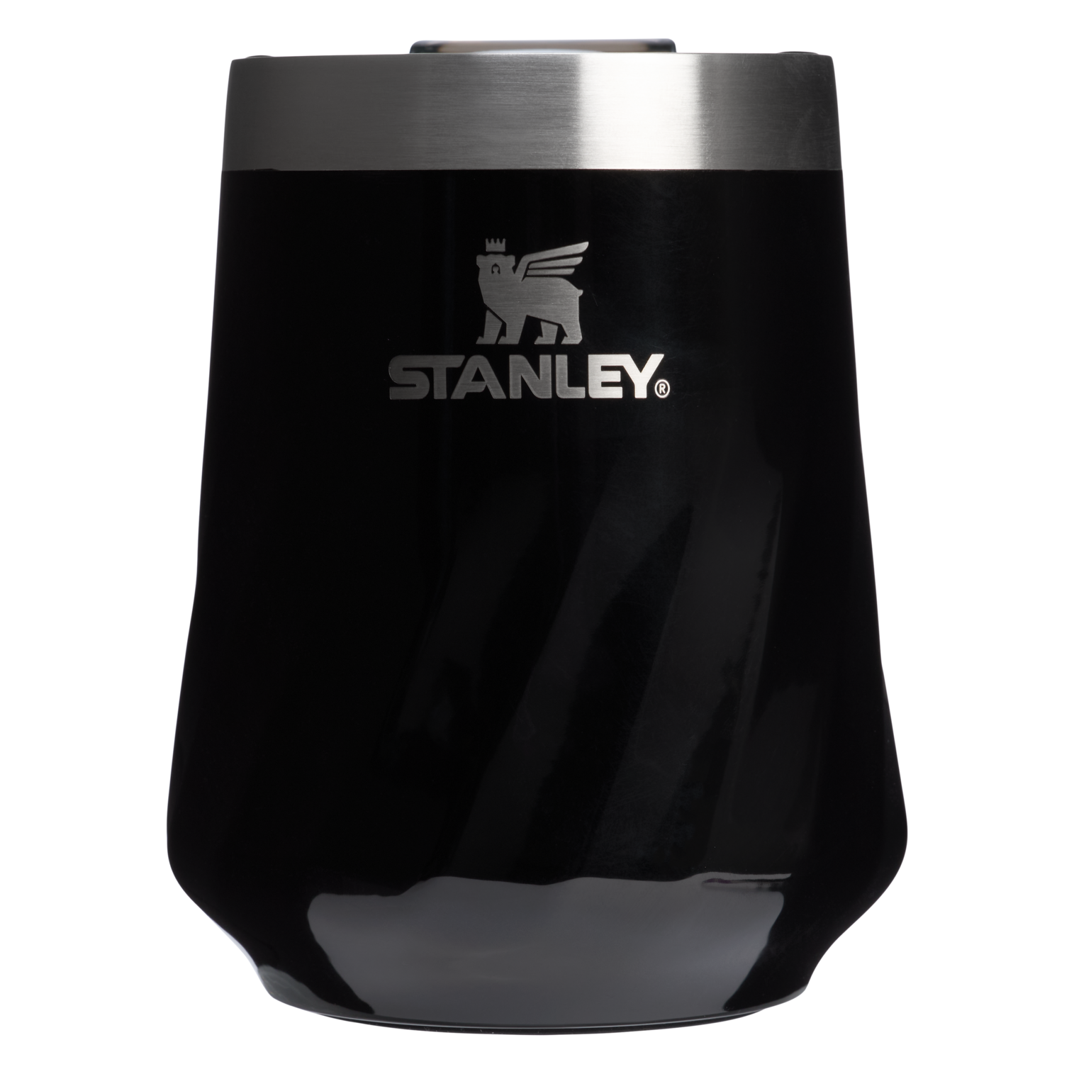 Vacuum Insulated Wine The Textured Reserve Wine Tumbler D141Z - Elegant Stemless Vacuum Insulated Wine Tumbler - Black Gloss