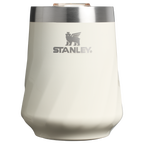 Vacuum Insulated Wine The Textured Reserve Wine Tumbler D141Z - Elegant Stemless Vacuum Insulated Wine Tumbler - Cream Gloss