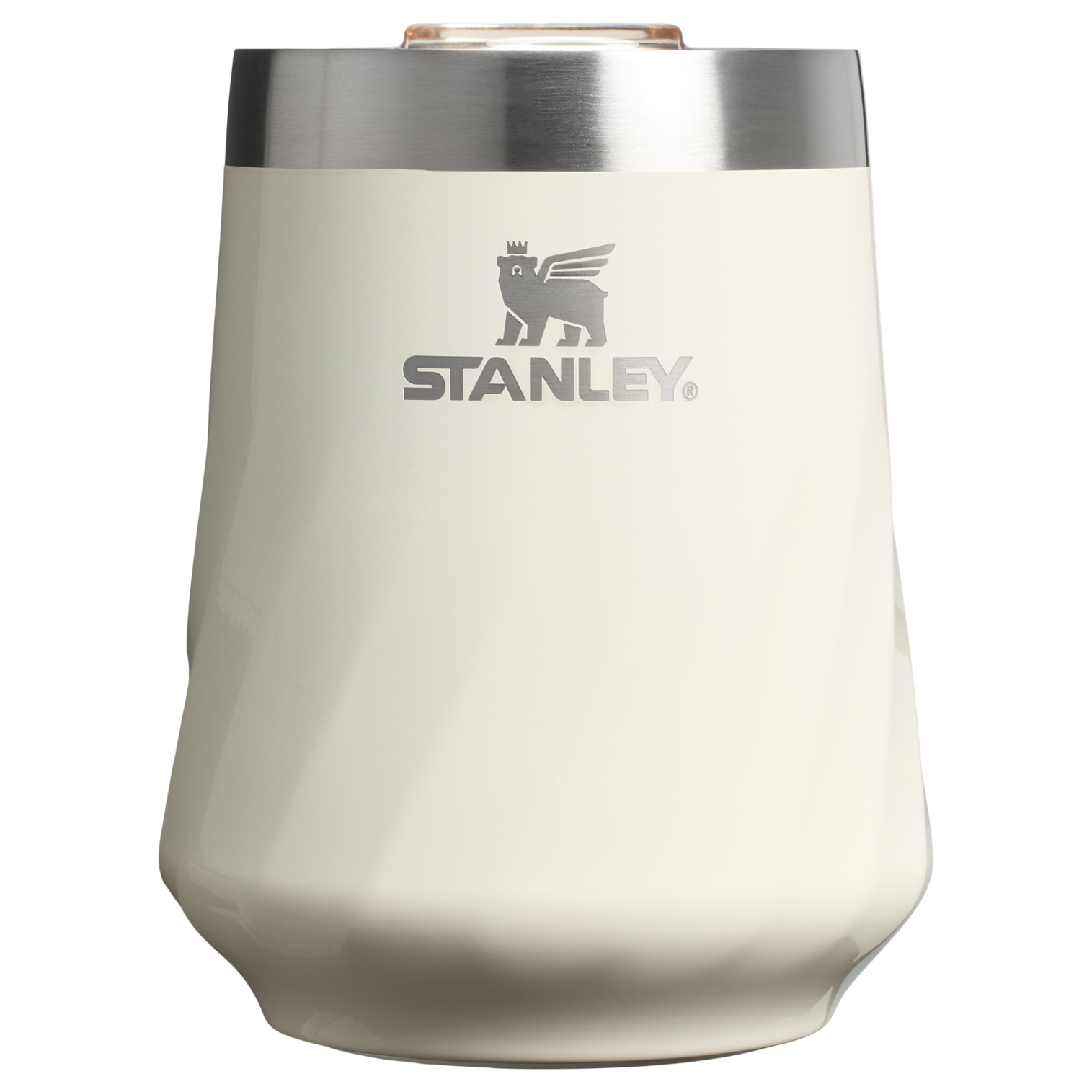 Vacuum Insulated Wine The Textured Reserve Wine Tumbler D141Z - Elegant Stemless Vacuum Insulated Wine Tumbler - Cream Gloss