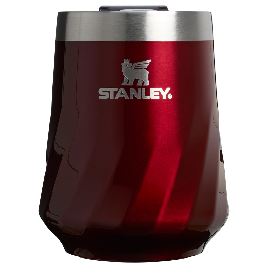 Vacuum Insulated Wine The Textured Reserve Wine Tumbler D141Z - Elegant Stemless Vacuum Insulated Wine Tumbler - Garnet Shine