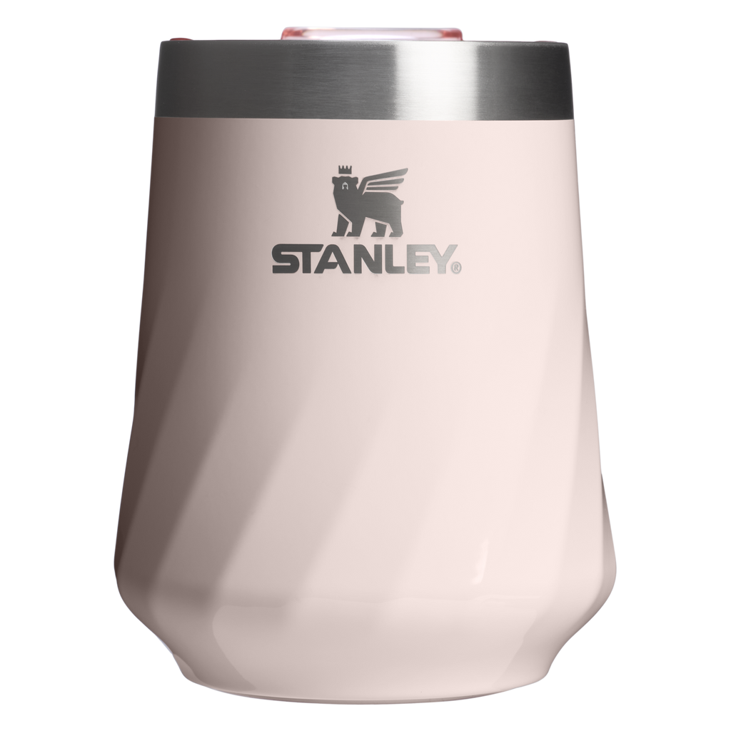Vacuum Insulated Wine The Textured Reserve Wine Tumbler D141Z - Elegant Stemless Vacuum Insulated Wine Tumbler - Rose Quartz Gloss