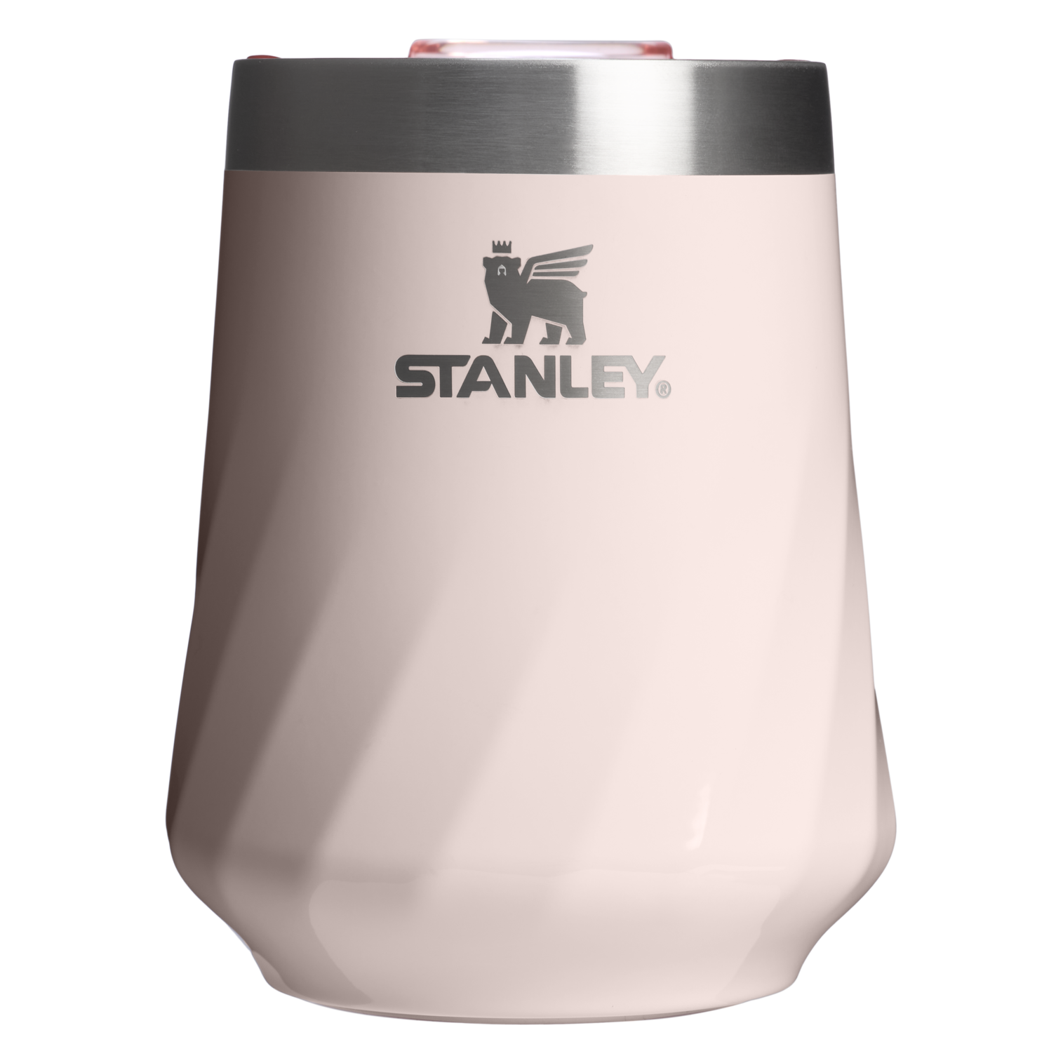 Vacuum Insulated Wine The Textured Reserve Wine Tumbler D141Z - Elegant Stemless Vacuum Insulated Wine Tumbler - Rose Quartz Gloss