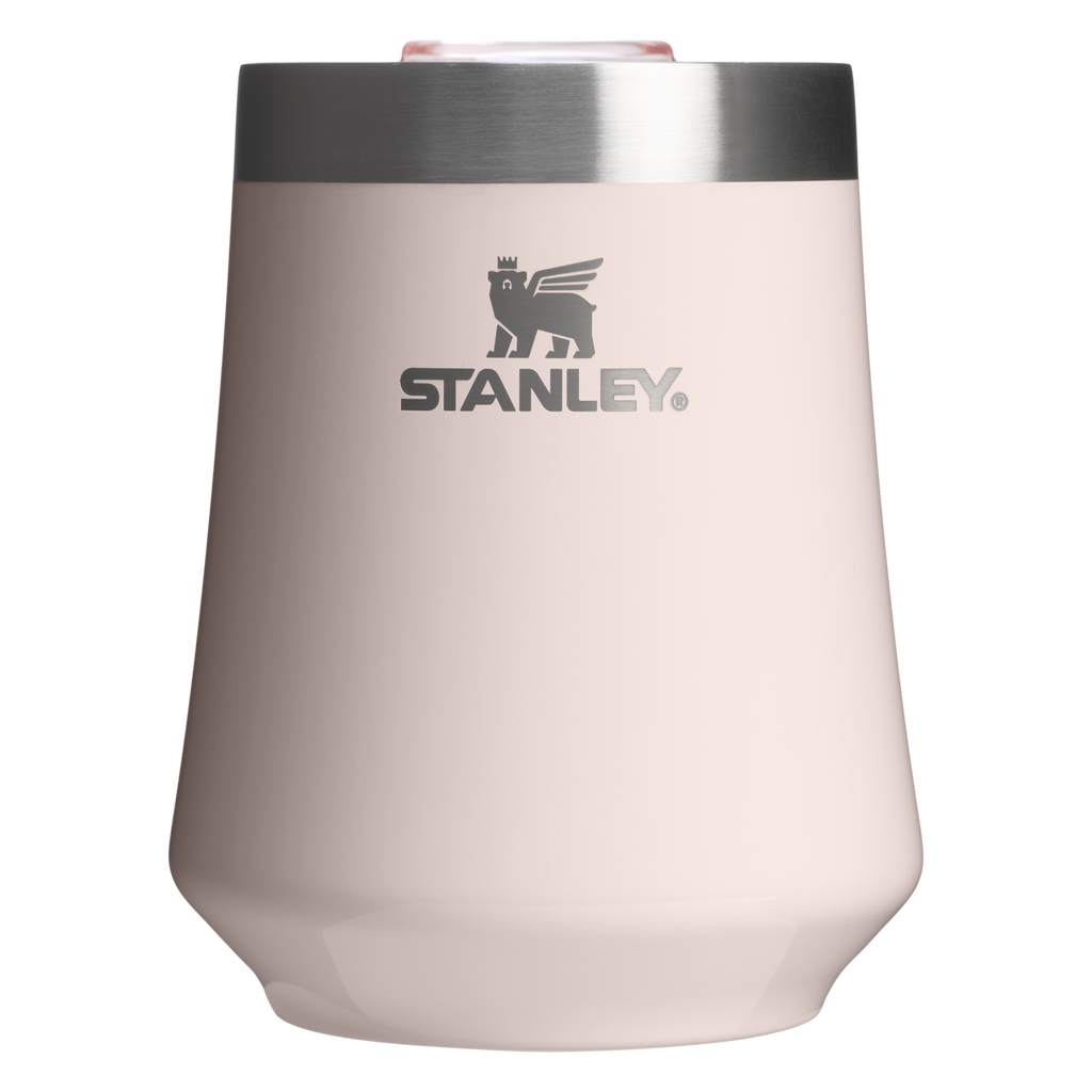 Elegant Stemless The Reserve Wine Tumbler | Stanley Create D302P - Premium Insulated Egg-Shaped Wine Glass for Outdoors - Rose Quartz Gloss