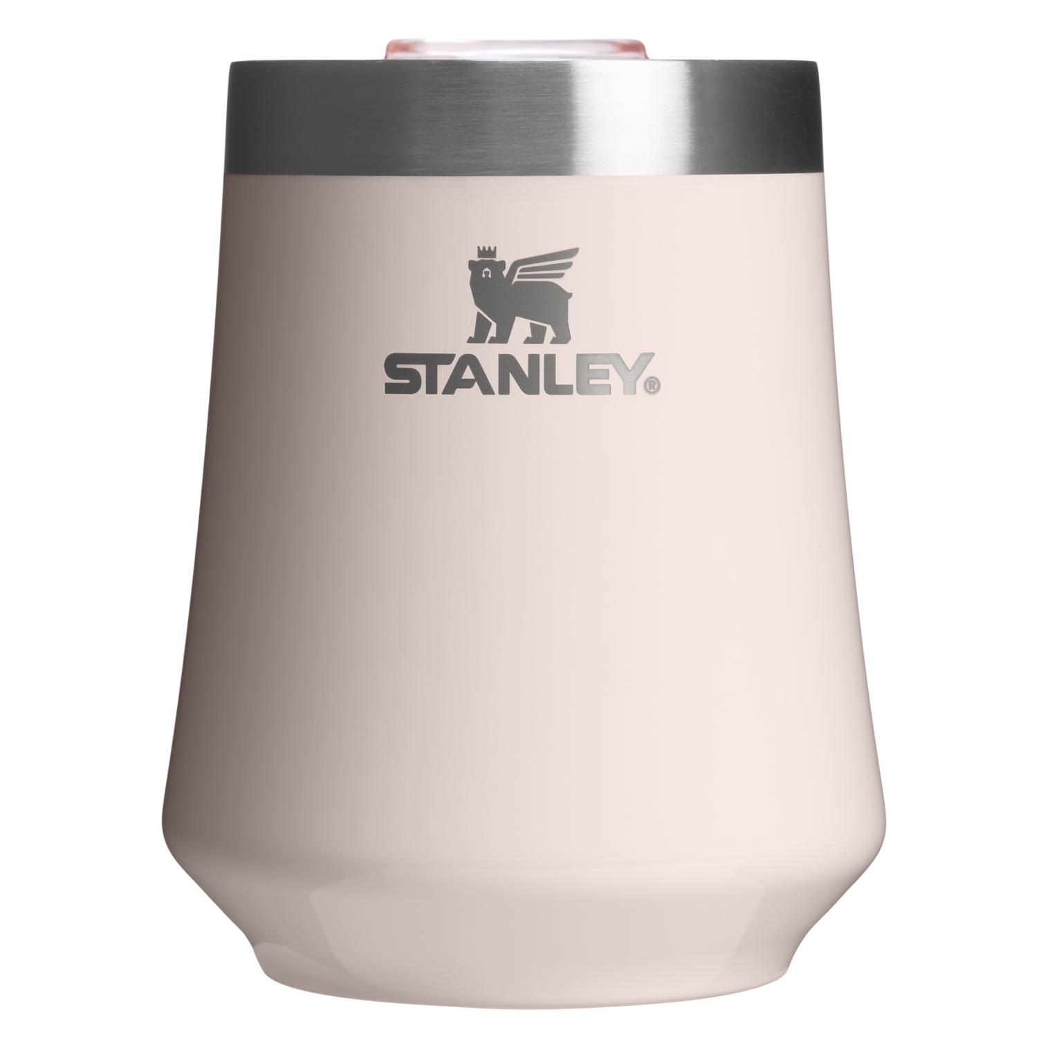 Elegant Stemless The Reserve Wine Tumbler | Stanley Create D302P - Premium Insulated Egg-Shaped Wine Glass for Outdoors - Rose Quartz Gloss