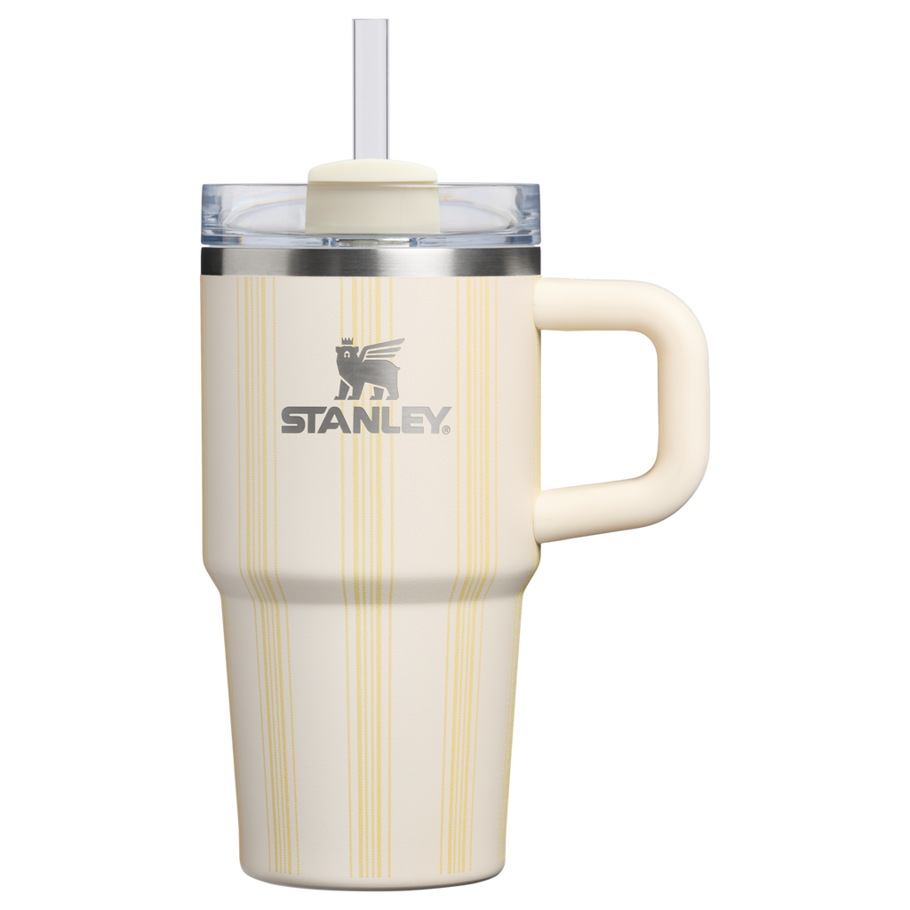 Splash-Resistant FlowState The Quencher H2.0 Flowstate Tumbler D344H - 40oz Large Capacity Car-Cup Friendly Quencher - Cream Picnic Stripe