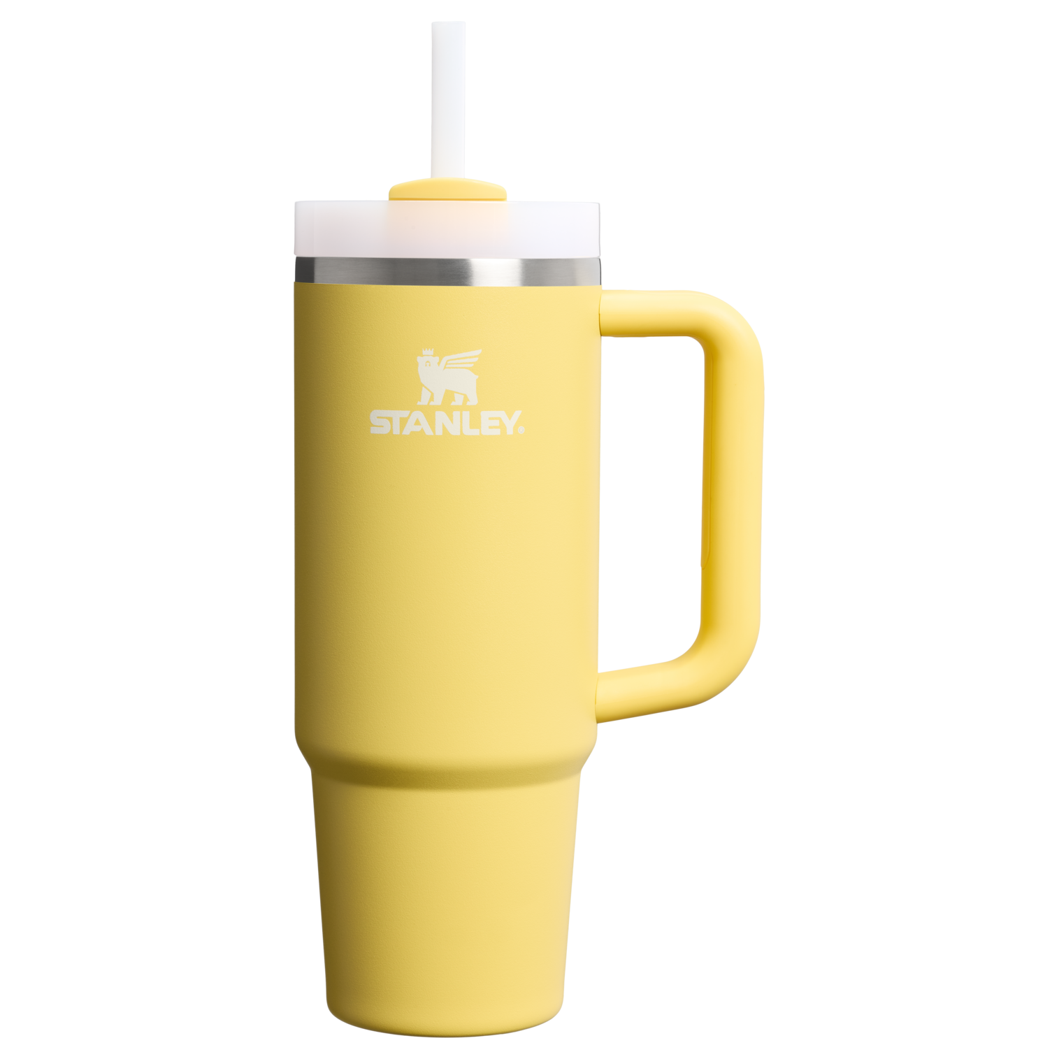 Insulated Travel The Quencher H2.0 Flowstate Tumbler | Stanley Create D331C - 40oz Large Capacity Car-Cup Friendly Quencher - Daffodil