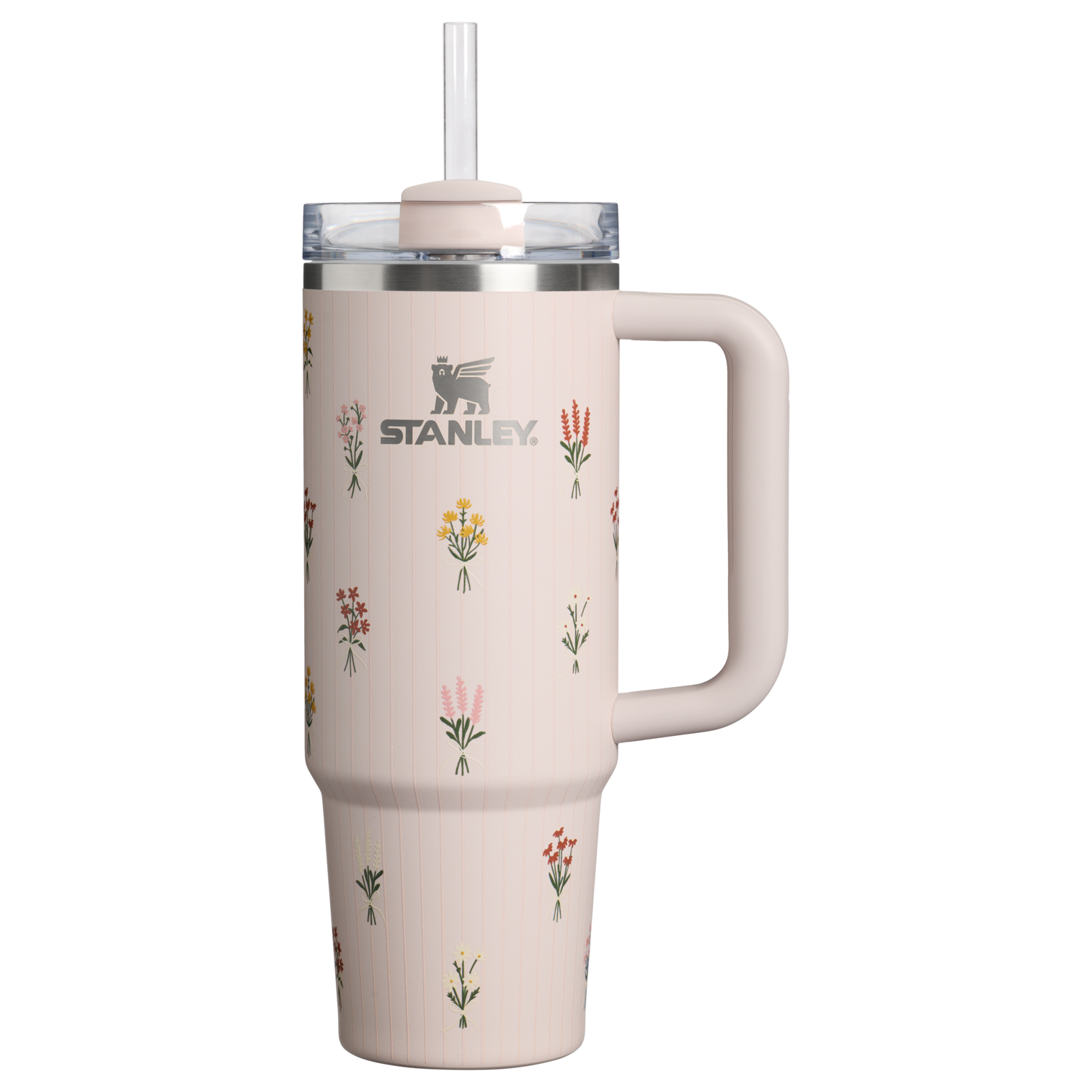 Insulated Travel The Quencher H2.0 Flowstate Tumbler D363L - 40oz Large Capacity Car-Cup Friendly Quencher - Rose Quartz Bouquets