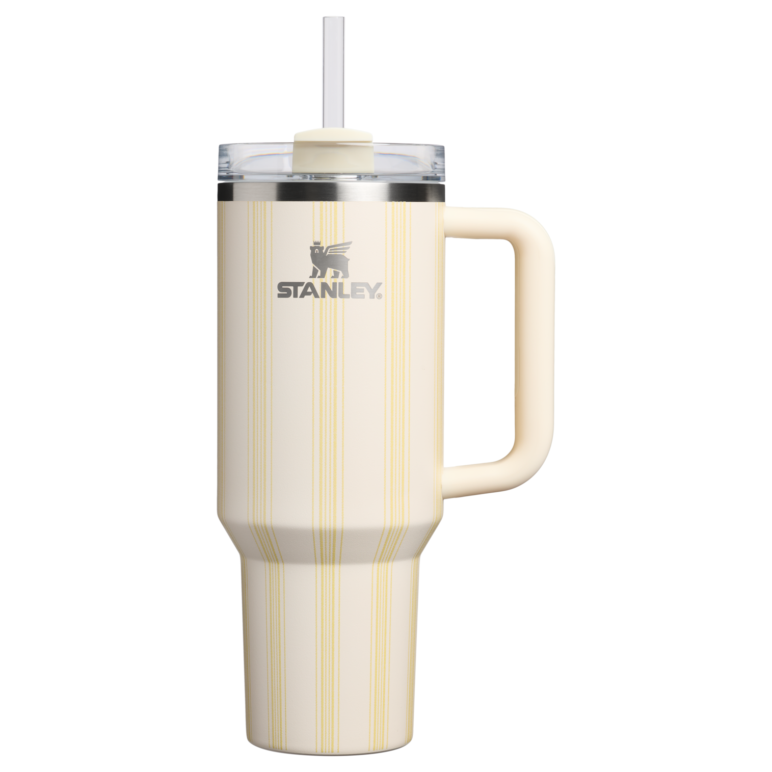 Insulated Travel The Quencher H2.0 Flowstate Tumbler D342C - Premium Stainless Steel Straw Cup for All-Day Hydration - Cream Picnic Stripe
