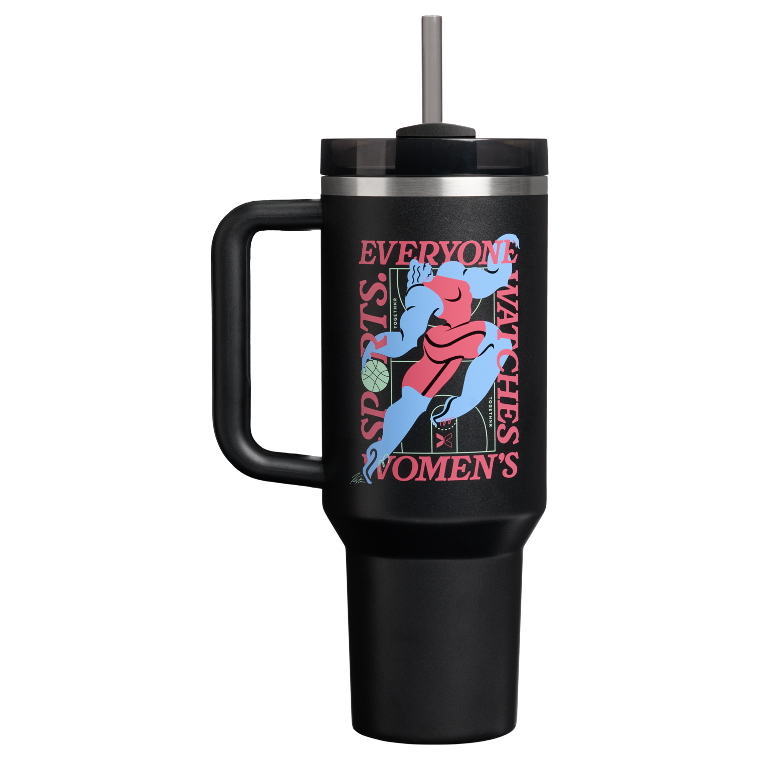 Splash-Resistant FlowState The Quencher H2.0 Flowstate Tumbler D340Y - 40oz Large Capacity Car-Cup Friendly Quencher - Tournament Black