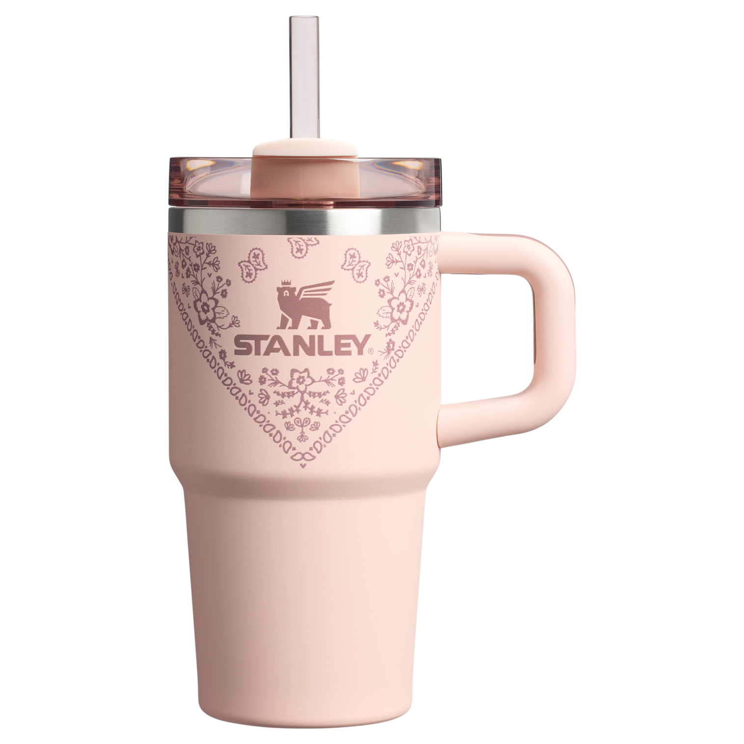 Large Capacity The Quencher H2.O Flowstate Tumbler D124E - Double-Wall Vacuum Insulated Travel Tumbler with Straw - Conch Floral