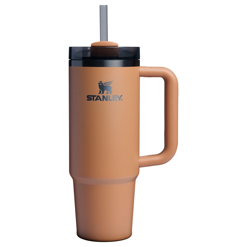 Insulated Travel The Quencher H2.0 Flowstate Tumbler | Stanley Create D331C - 40oz Large Capacity Car-Cup Friendly Quencher - Camel