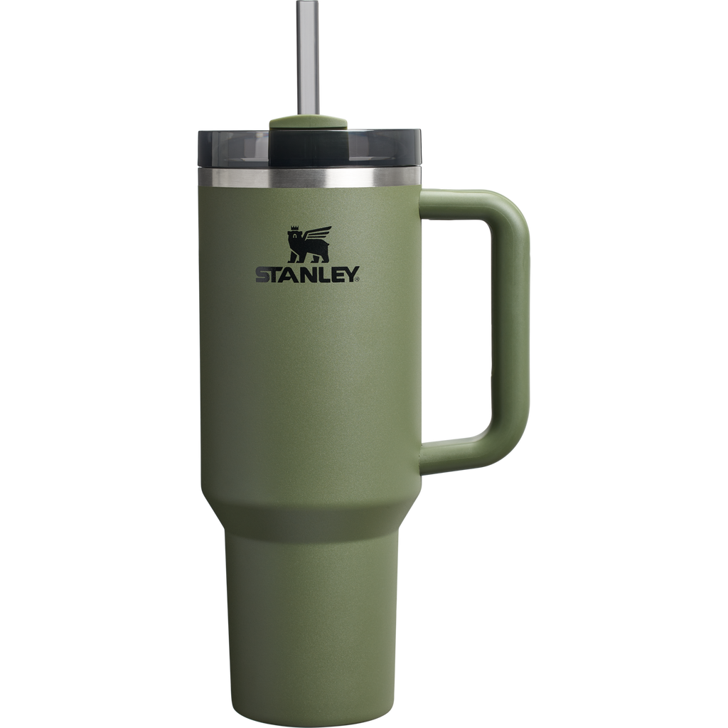 Double-Wall Vacuum The Quencher H2.0 Flowstate Tumbler  | Stanley Create D332L - Premium Stainless Steel Straw Cup for All-Day Hydration - Dried Pine