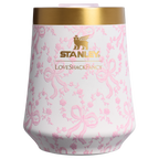 Shatterproof Luxury Stanley 1913 x LoveShackFancy Holiday Reserve Wine Tumbler D204X - Shatterproof Flavor-Preserving Cocktail Tumbler with Lid - Coquette Bow Chantilly