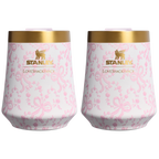 Vacuum Insulated Wine Stanley 1913 x LoveShackFancy Holiday The Reserve Wine Tumbler Set | 2-pack D205C - Shatterproof Flavor-Preserving Cocktail Tumbler with Lid - Coquette Bow Chantilly