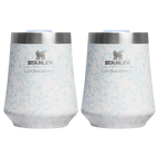 Vacuum Insulated Wine Stanley 1913 x LoveShackFancy Holiday The Reserve Wine Tumbler Set | 2-pack D205C - Shatterproof Flavor-Preserving Cocktail Tumbler with Lid - Coquette Bow Winter Ice