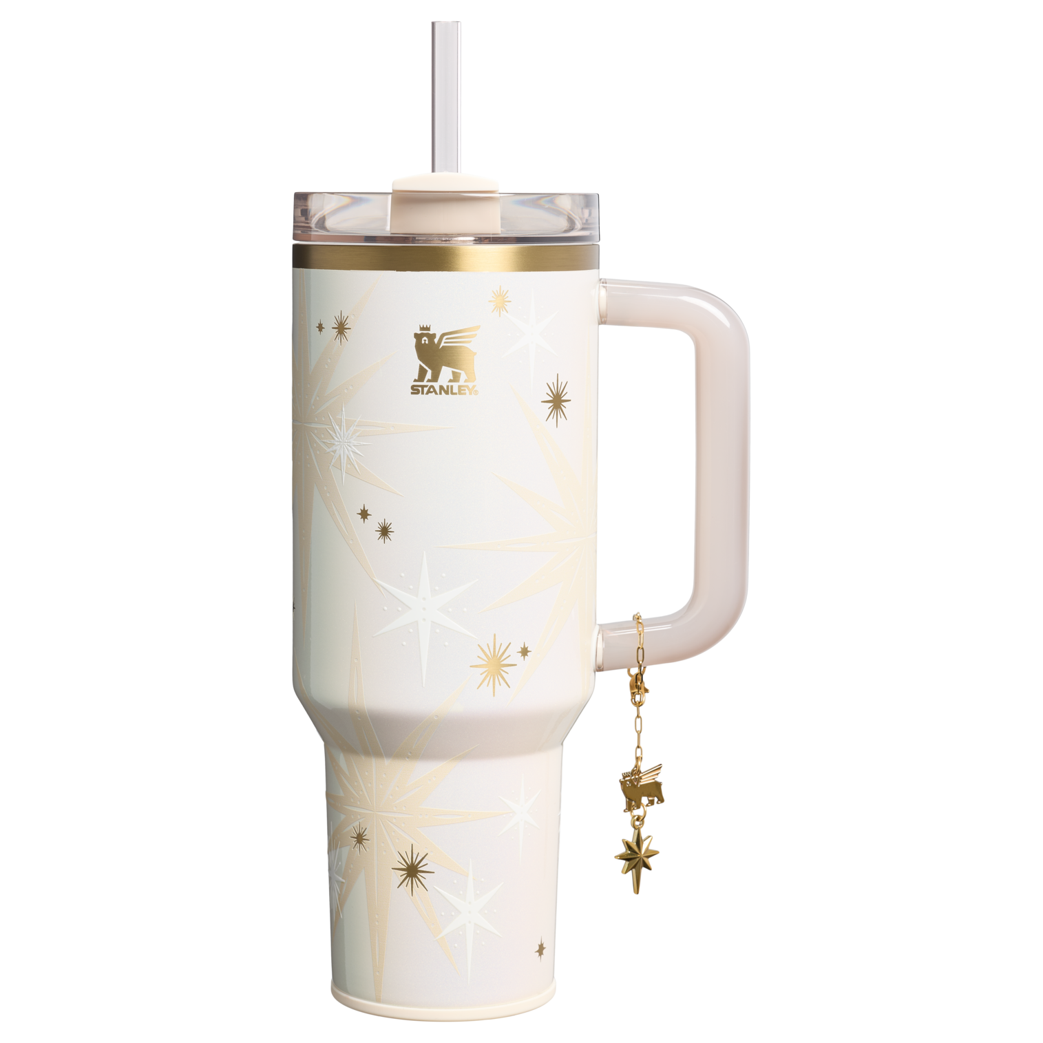 Splash-Resistant FlowState The Quencher Luxe H2.0 Flowstate Tumbler D368A - 40oz Large Capacity Car-Cup Friendly Quencher - Starlight Shimmer