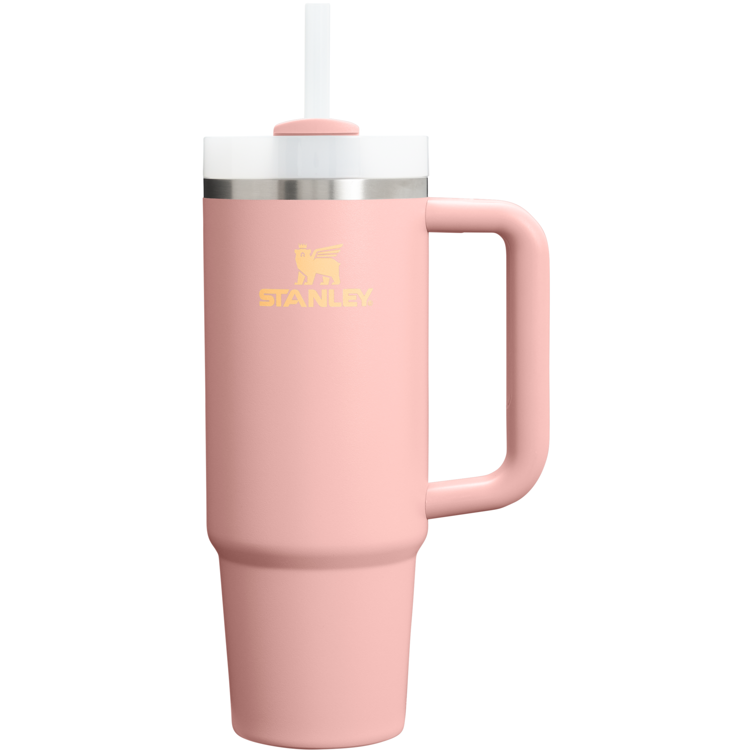Insulated Travel The Quencher H2.0 Flowstate Tumbler | Stanley Create D331C - 40oz Large Capacity Car-Cup Friendly Quencher - Peach Rose