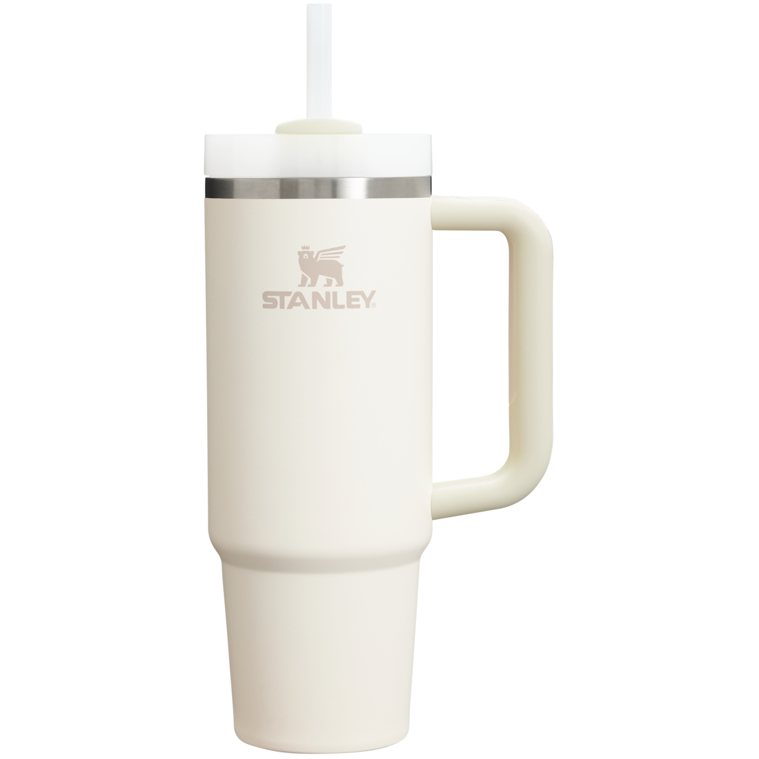Insulated Travel The Quencher H2.0 Flowstate Tumbler | Stanley Create D331C - 40oz Large Capacity Car-Cup Friendly Quencher - Cream 2.0