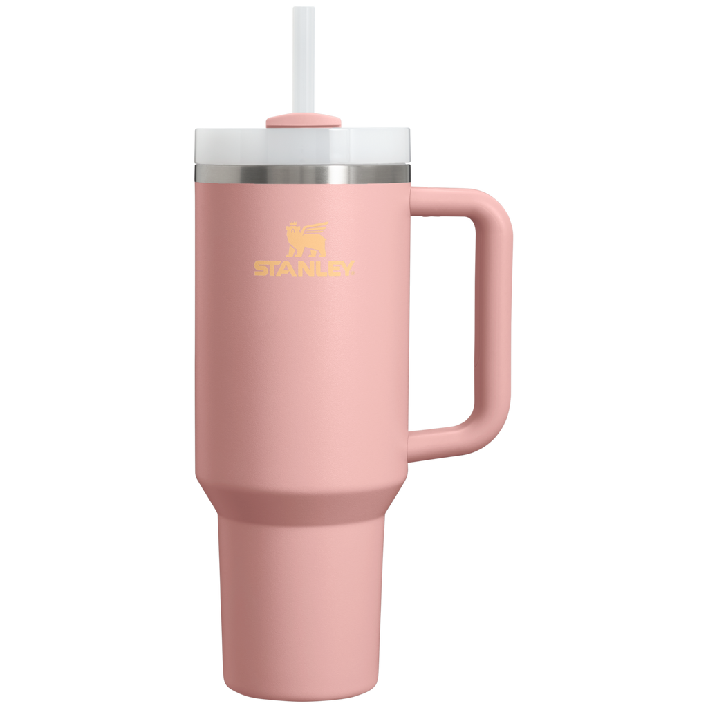 Double-Wall Vacuum The Quencher H2.0 Flowstate Tumbler  | Stanley Create D332L - Premium Stainless Steel Straw Cup for All-Day Hydration - Peach Rose