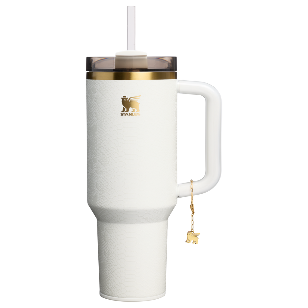 Insulated Travel The Quencher Luxe H2.0 Flowstate Tumbler D170A - Double-Wall Vacuum Insulated Travel Tumbler with Straw - Pale Stone Snakeskin