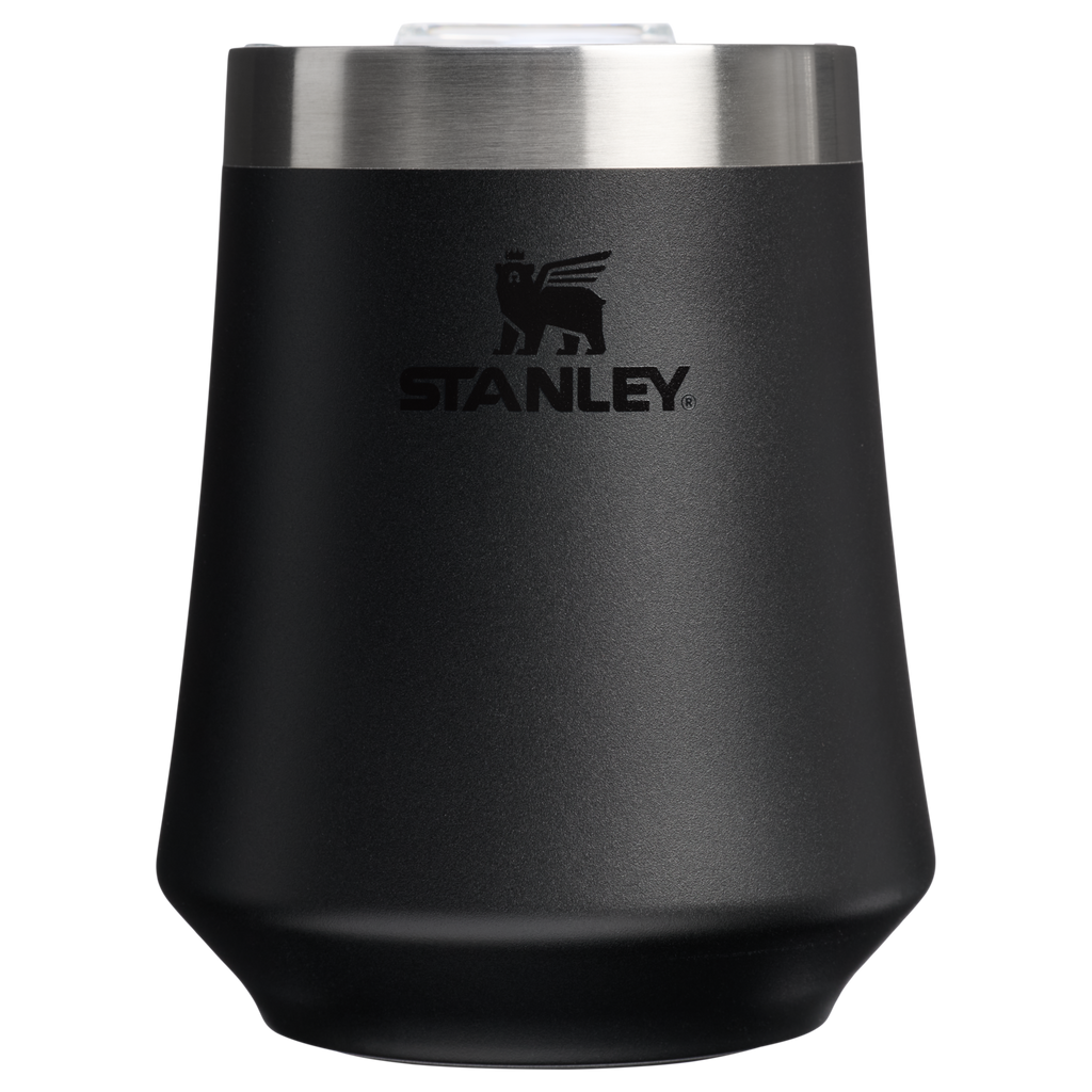 Elegant Stemless The Reserve Wine Tumbler | Stanley Create D302P - Premium Insulated Egg-Shaped Wine Glass for Outdoors - Black 2.0