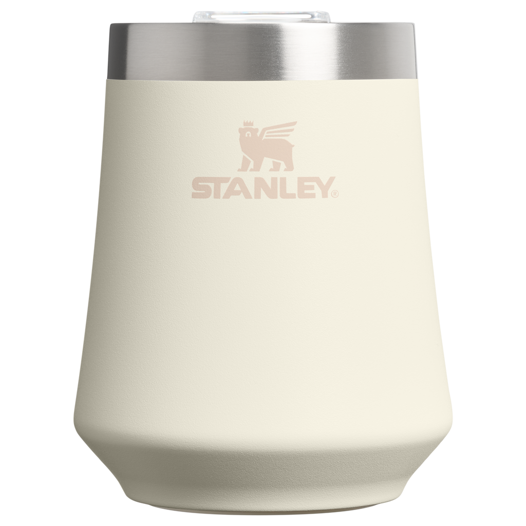 Shatterproof Luxury The Reserve Wine Tumbler D125V - Premium Insulated Egg-Shaped Wine Glass for Outdoors - Cream