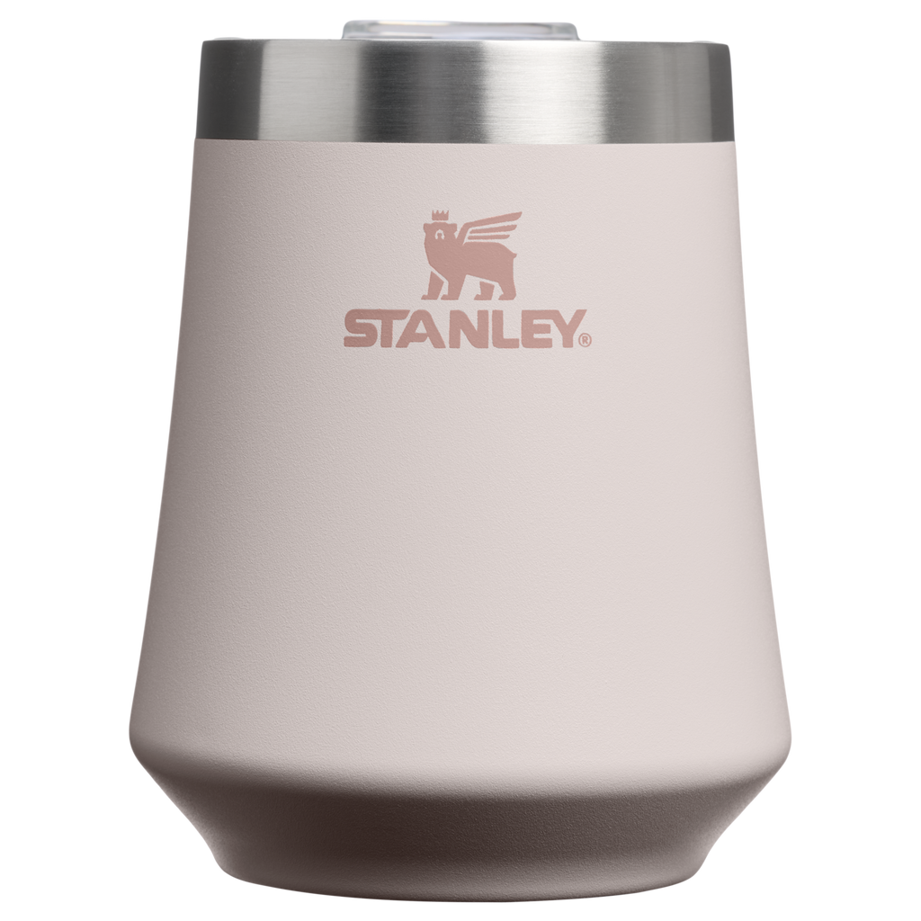 Elegant Stemless The Reserve Wine Tumbler | Stanley Create D302P - Premium Insulated Egg-Shaped Wine Glass for Outdoors - Rose Quartz