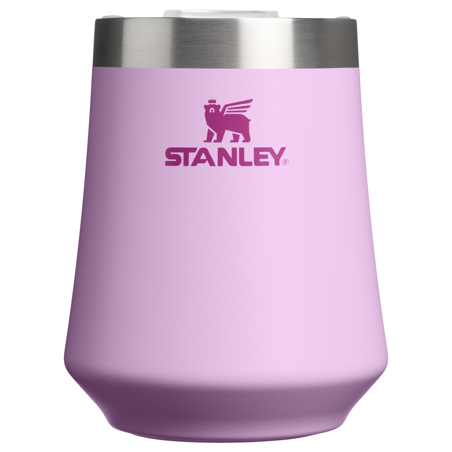 Elegant Stemless The Reserve Wine Tumbler | Stanley Create D302P - Premium Insulated Egg-Shaped Wine Glass for Outdoors - Soft Orchid