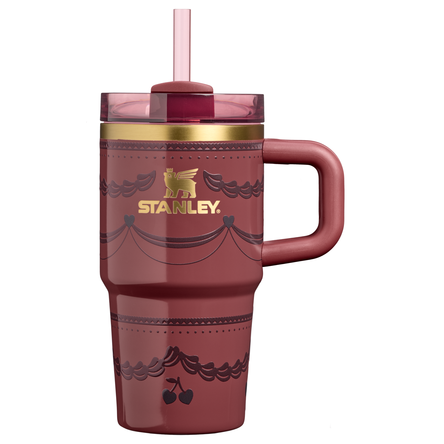 Double-Wall Vacuum The Valentine’s Day Quencher H2.0  Flowstate Tumbler D234X - Double-Wall Vacuum Insulated Travel Tumbler with Straw - Red Velvet Cake